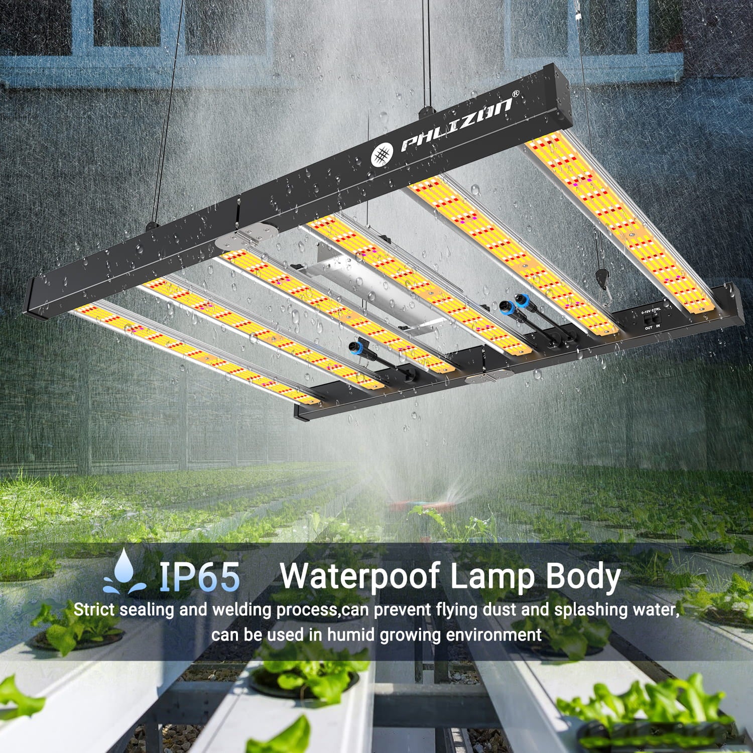 PHLIZON FD4000 450W Full-spectrum Daisy Chain Dimmable Cost-effective High-yield Commercial LED Grow Light for 4×4FT